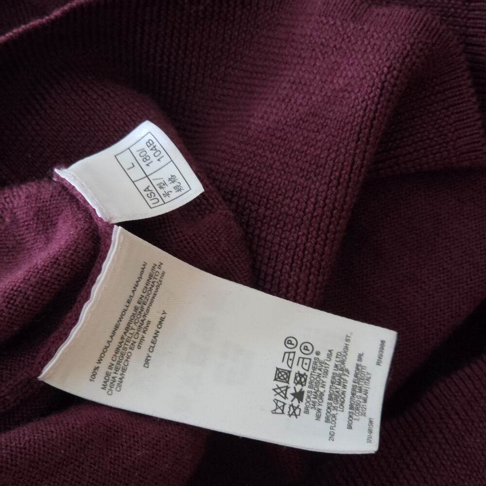 Brooks Brothers Saxxon Wool Men's V-Neck Sweater 100% Wool Long Sleeve Large - Picture 6 of 7